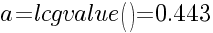 a=lcgvalue()=0.443