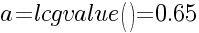 a=lcgvalue()=0.65