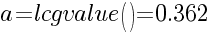 a=lcgvalue()=0.362